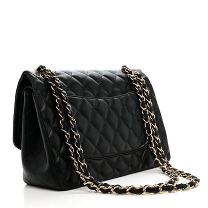 Chanel Lambskin Quilted Jumbo Double Flap Black 3 of 14