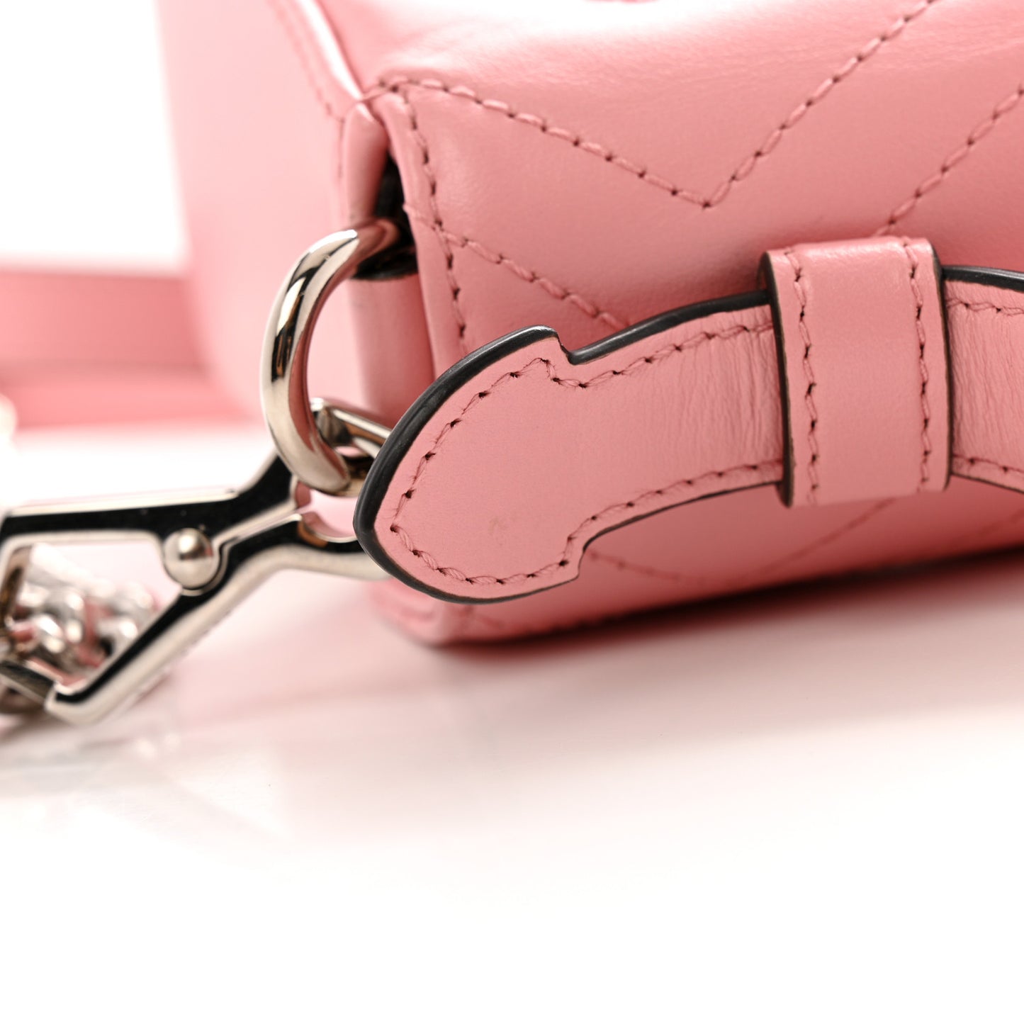 Calfskin Matelasse Mini GG Marmont Top Handle Shoulder Bag Wild Rose