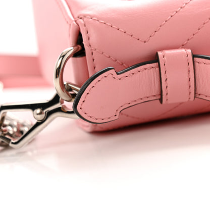 Gucci Calfskin Matelasse Mini GG Marmont Top Handle Shoulder Bag Wild Rose 12 of 13