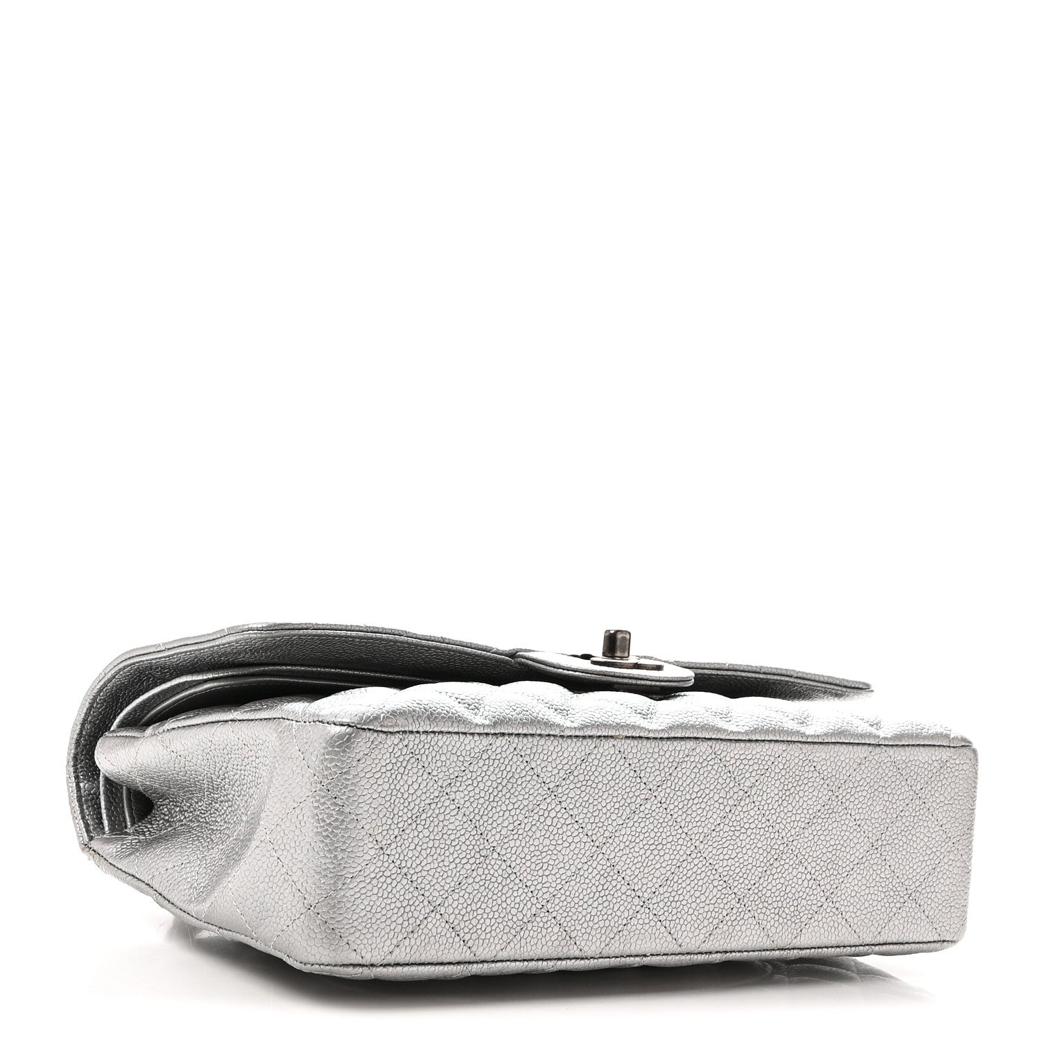 Chanel Metallic Caviar Quilted Medium Double Flap Silvery 4 of 10
