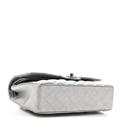 Chanel Metallic Caviar Quilted Medium Double Flap Silvery 4 of 10