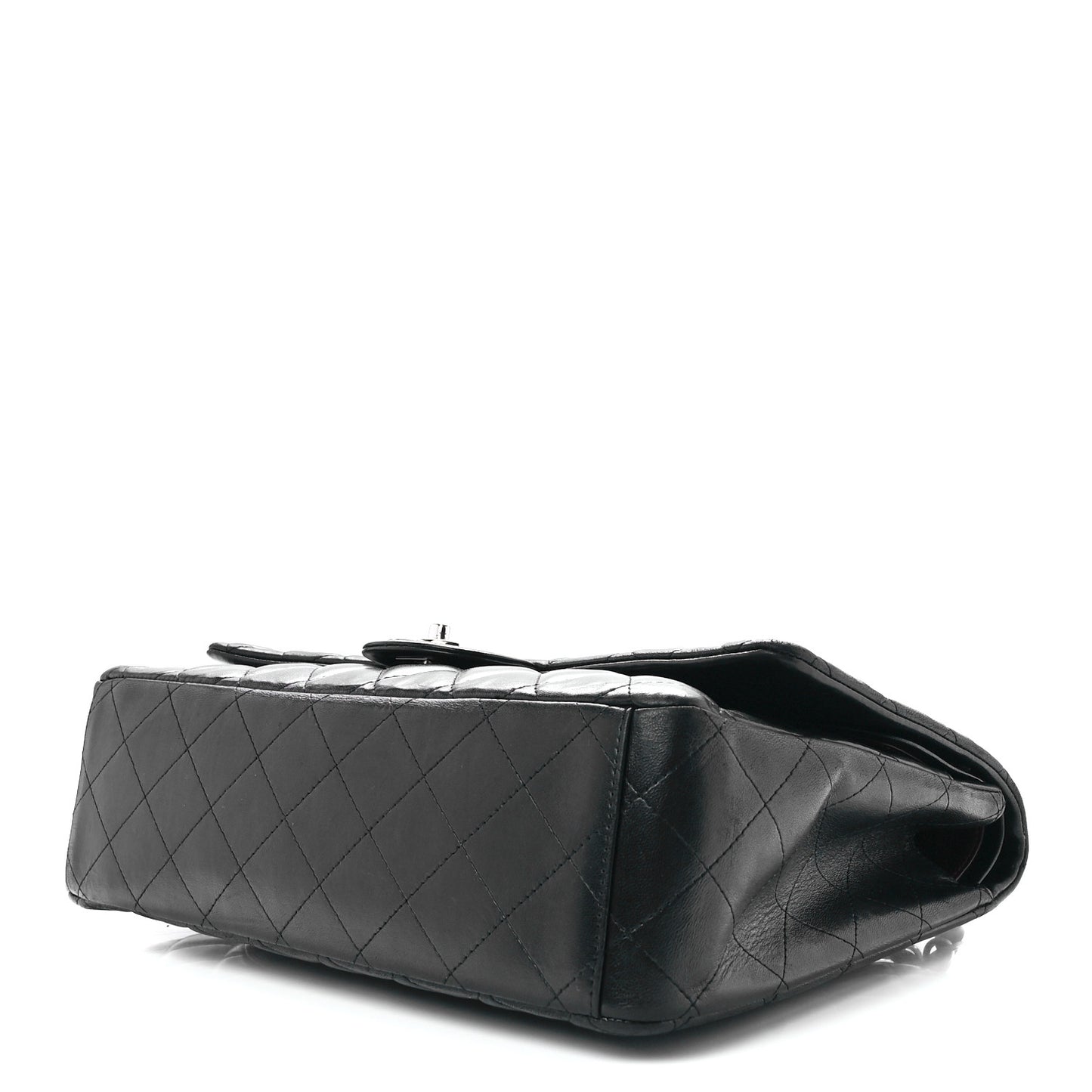 Lambskin Quilted Maxi Double Flap Black