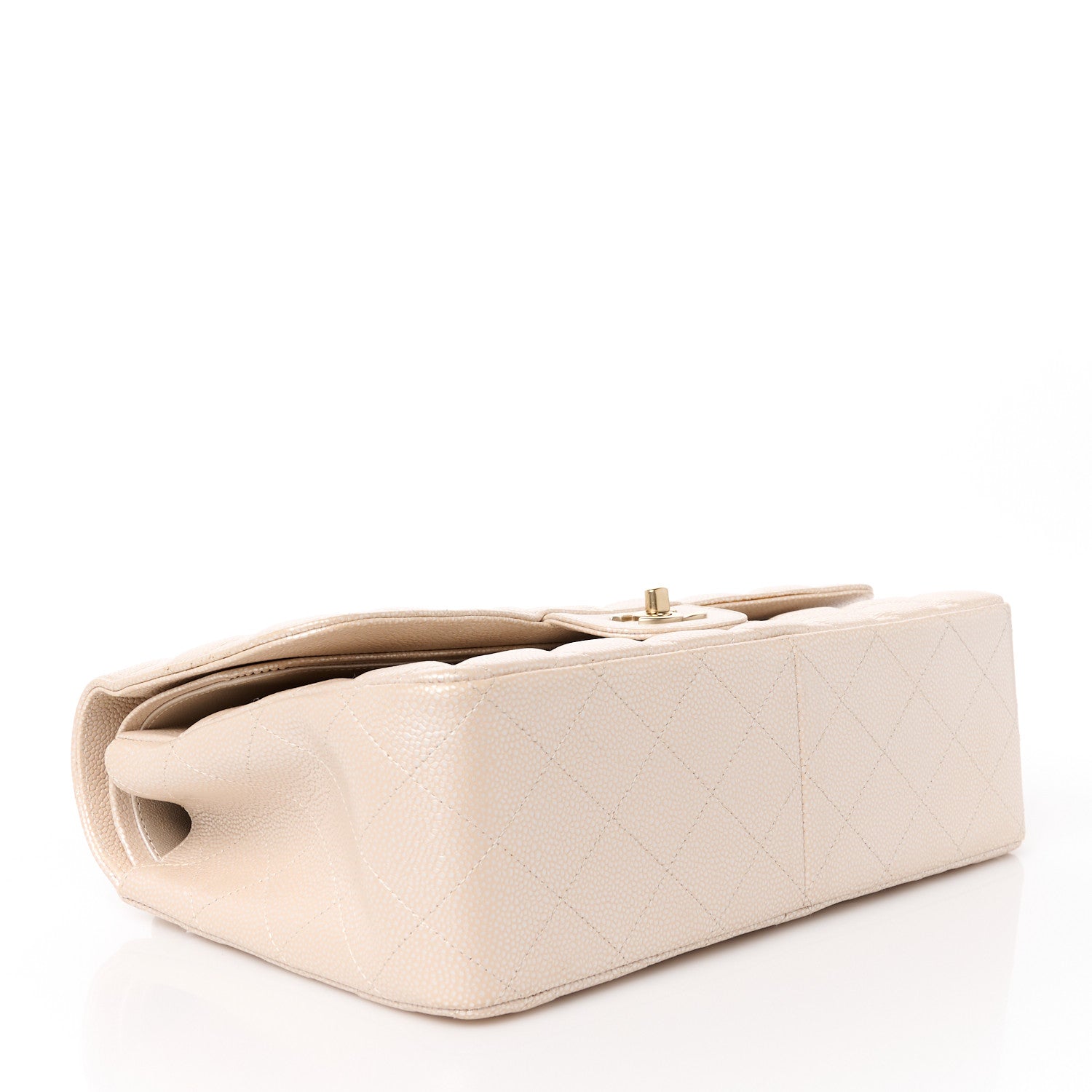 Chanel Iridescent Caviar Quilted Jumbo Double Flap Beige 4 of 12
