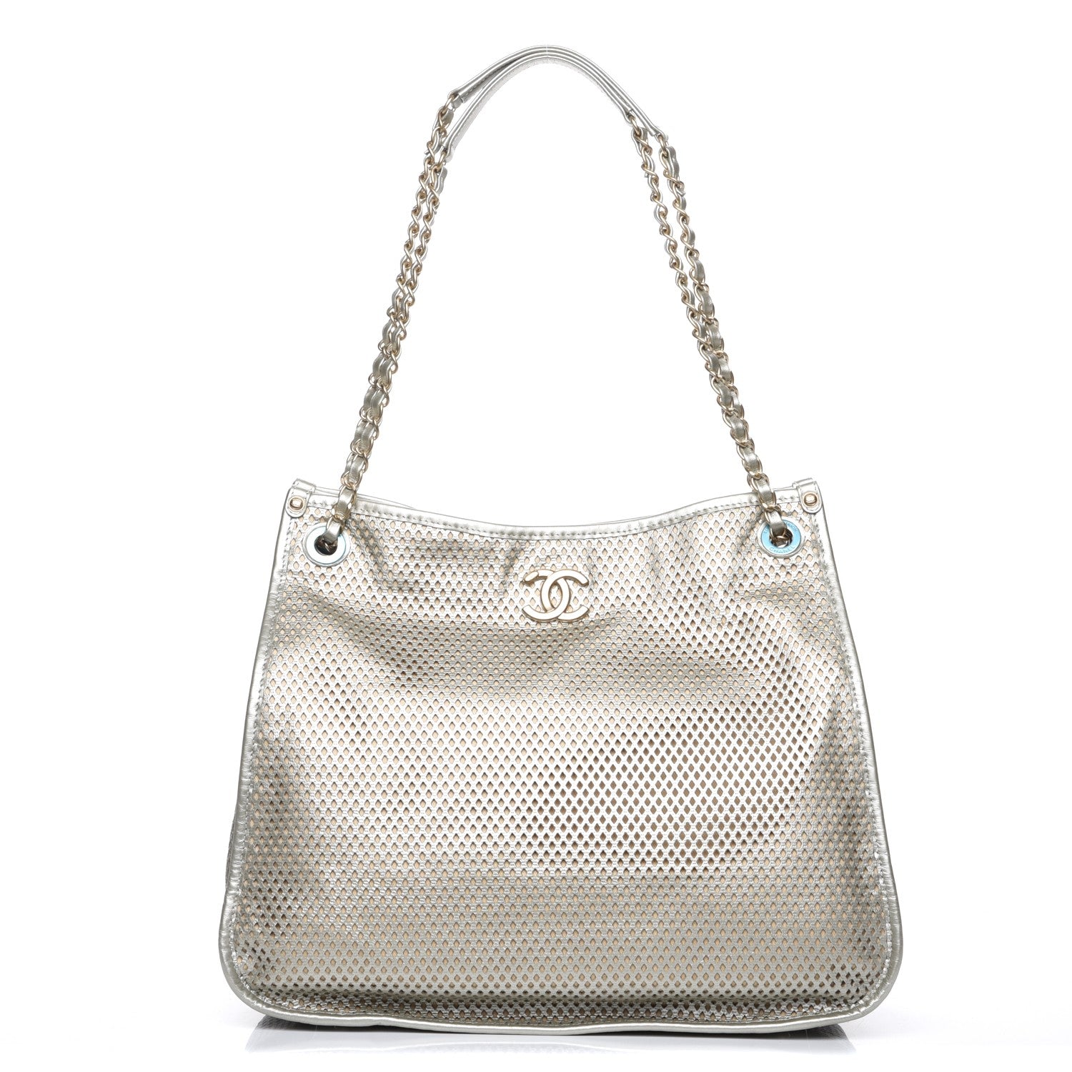 Chanel Metallic Calfskin Perforated Up In The Air Tote Silver 1 of 7