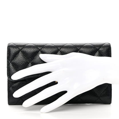 Chanel Caviar Quilted Large Flap Wallet Black 2 of 18