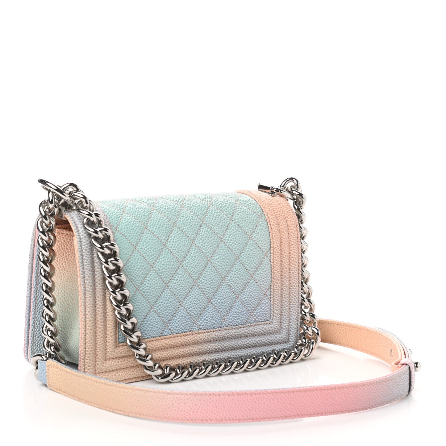 Caviar Quilted Small Cuba Rainbow Boy Flap Multicolor