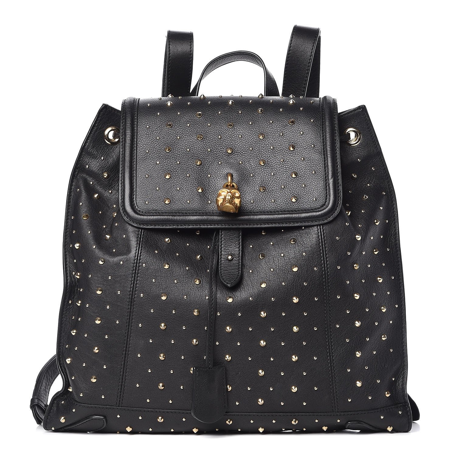 Alexander McQueen Calfskin Studded Padlock Backpack Black 1 of 14