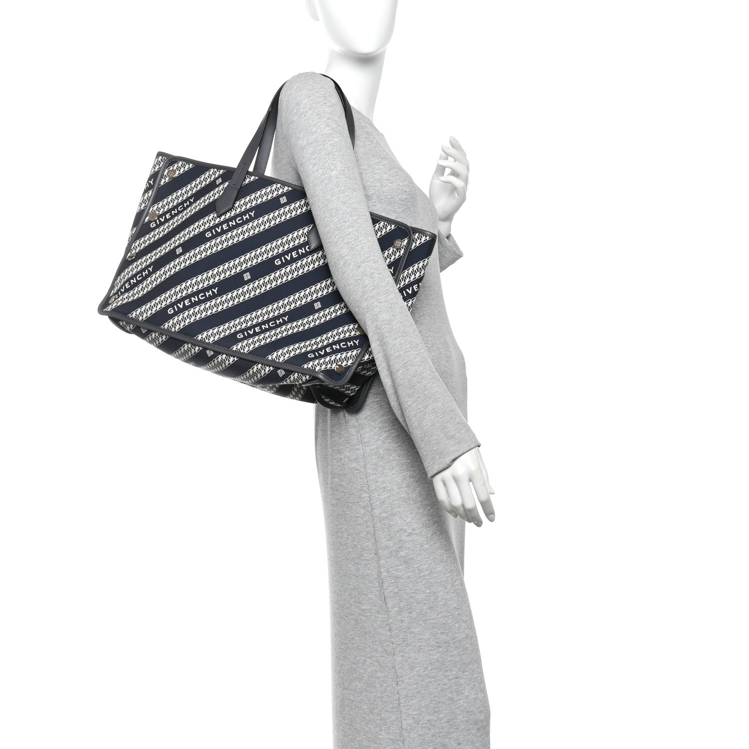 Givenchy Canvas Jacquard Medium Bond Tote Oil Blue 2 of 11