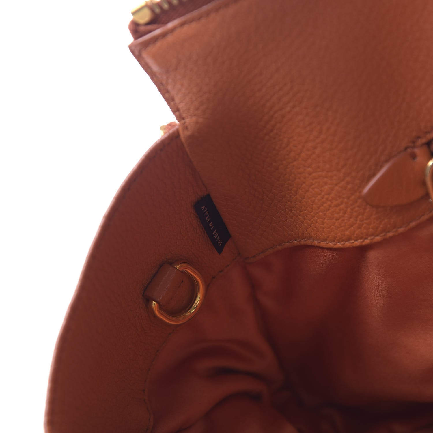 Miu Miu Goatskin Madras Zip Tote Papaya 7 of 10