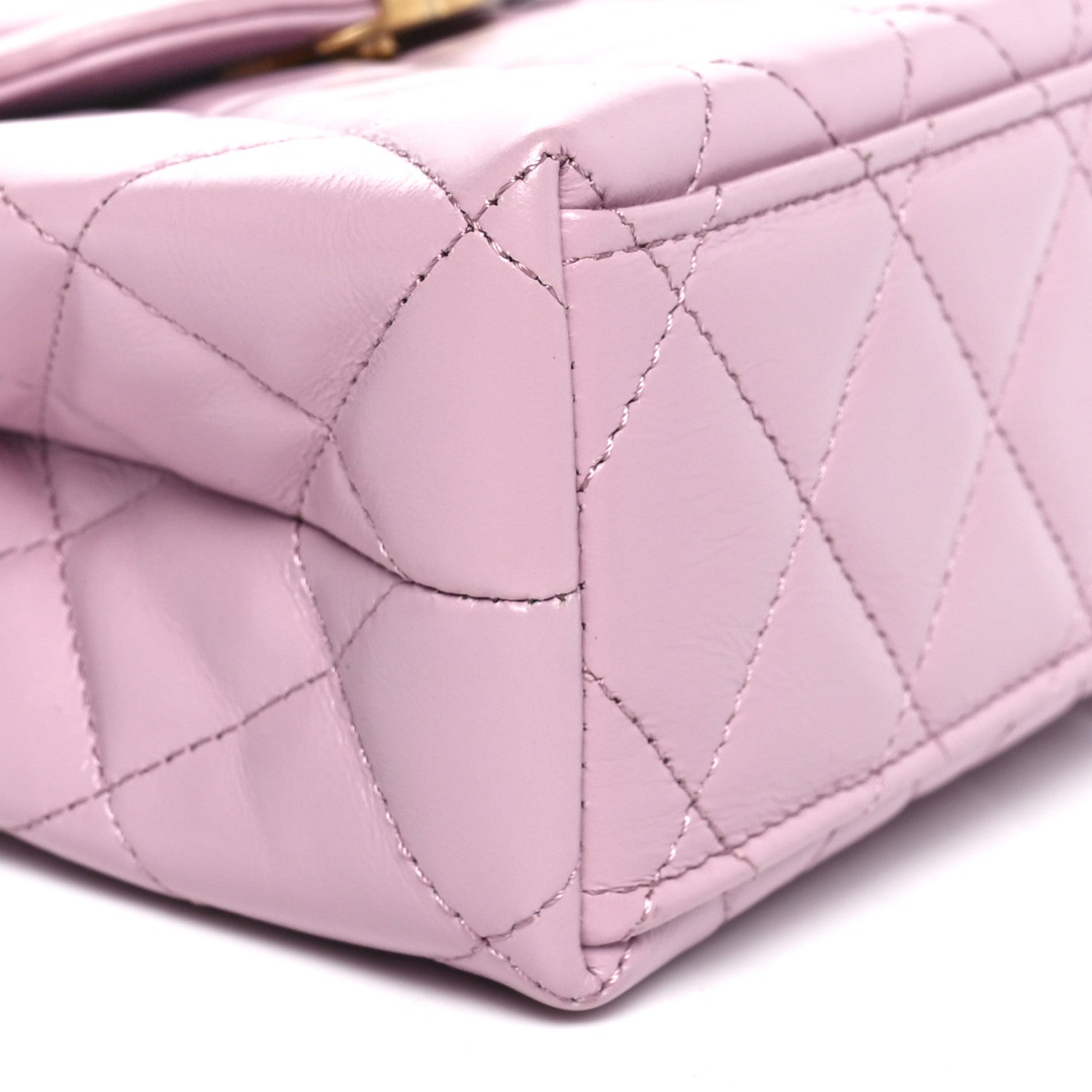 Chanel Shiny Aged Calfskin Quilted Nano Kelly Shopper Pink 9 of 10