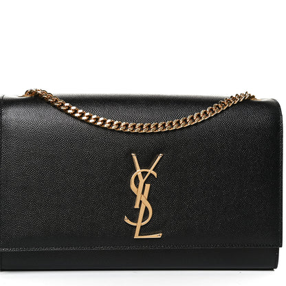 Saint Laurent Grain De Poudre Medium Classic Monogram Kate Satchel Black 8 of 11