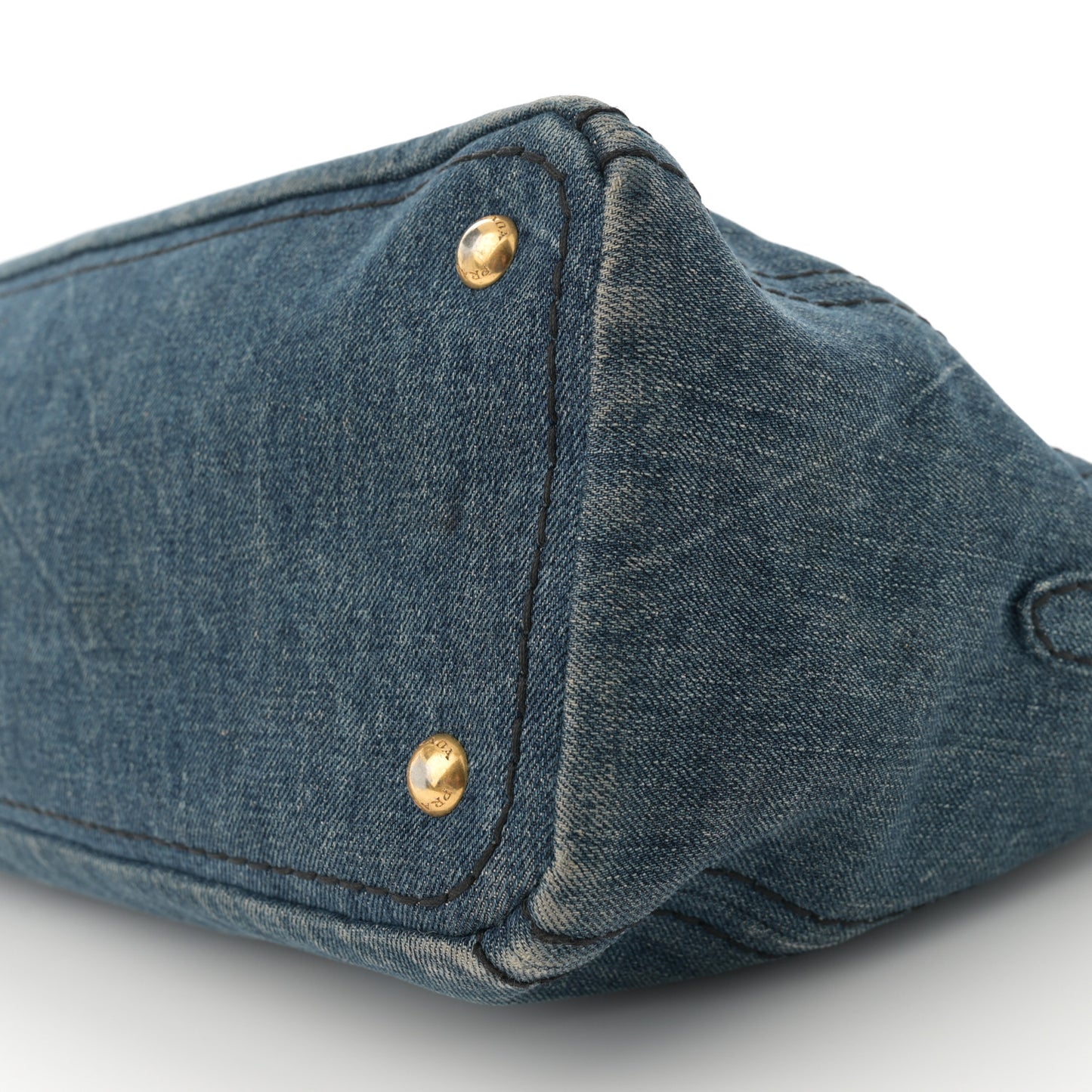 Denim Logo Shopping Tote Blue