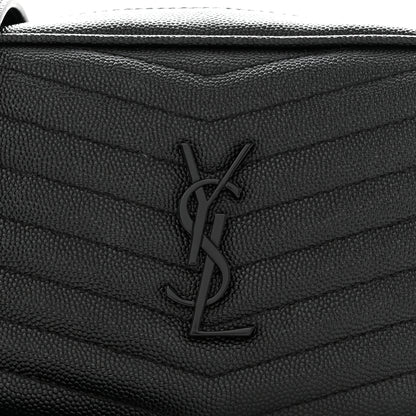 Saint Laurent Grain De Poudre Matelasse Monochrome Monogram Mini Lou Camera Bag Black 8 of 11