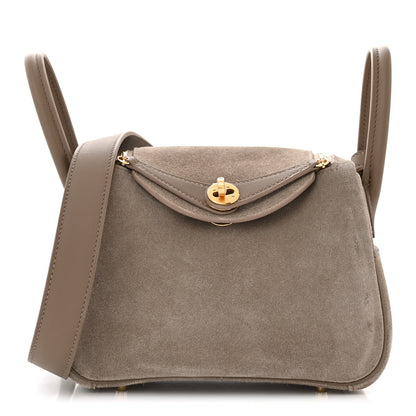Hermes Veau Grizzly Swift Mini Lindy 20 Gris Caillou Etoupe 1 of 11