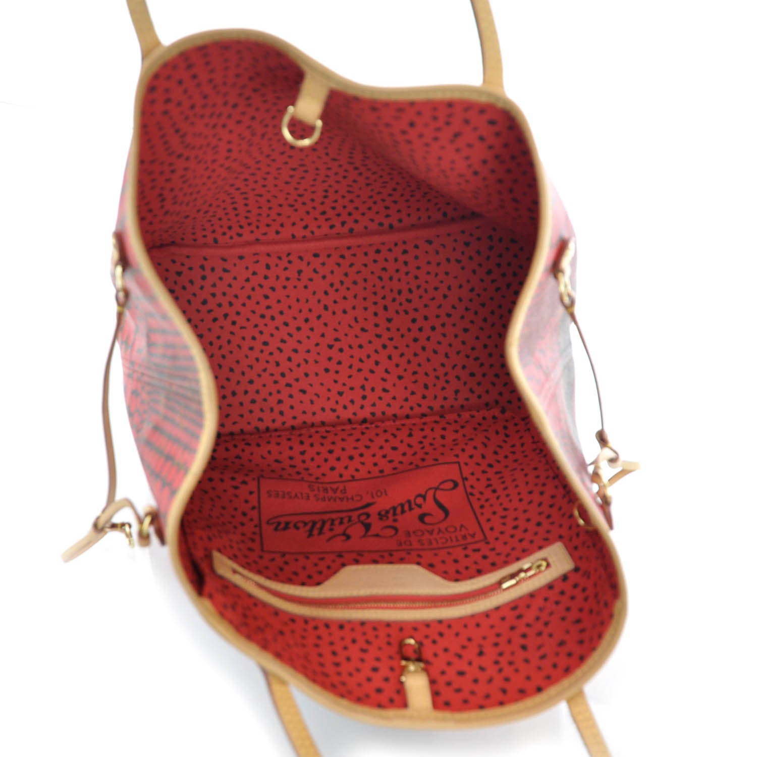 Louis Vuitton Monogram Kusama Waves Neverfull MM Red 10 of 10