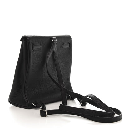 Hermes Taurillon Clemence Kelly Ado Backpack Black 2 of 10