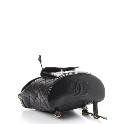 Chanel Lambskin Quilted Drawstring Backpack Black 4 of 10