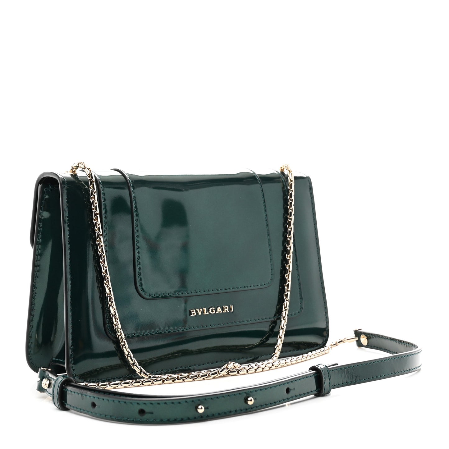 Metallic Serpenti Forever Small Shoulder Bag Green