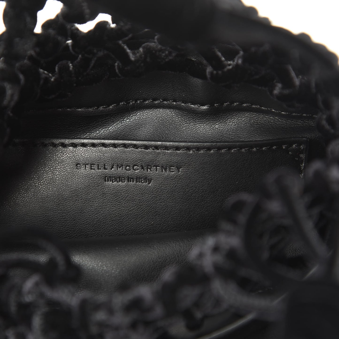 Velvet Crystal Logo Knotted Tote Black