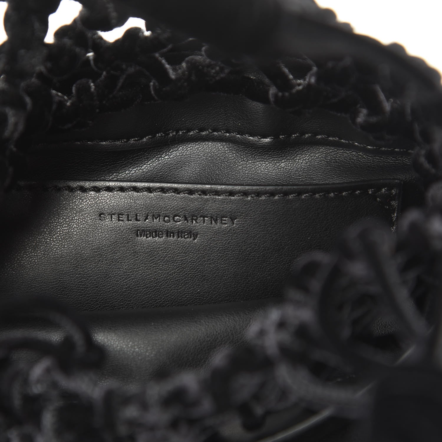 Stella McCartney Velvet Crystal Logo Knotted Tote Black 6 of 9
