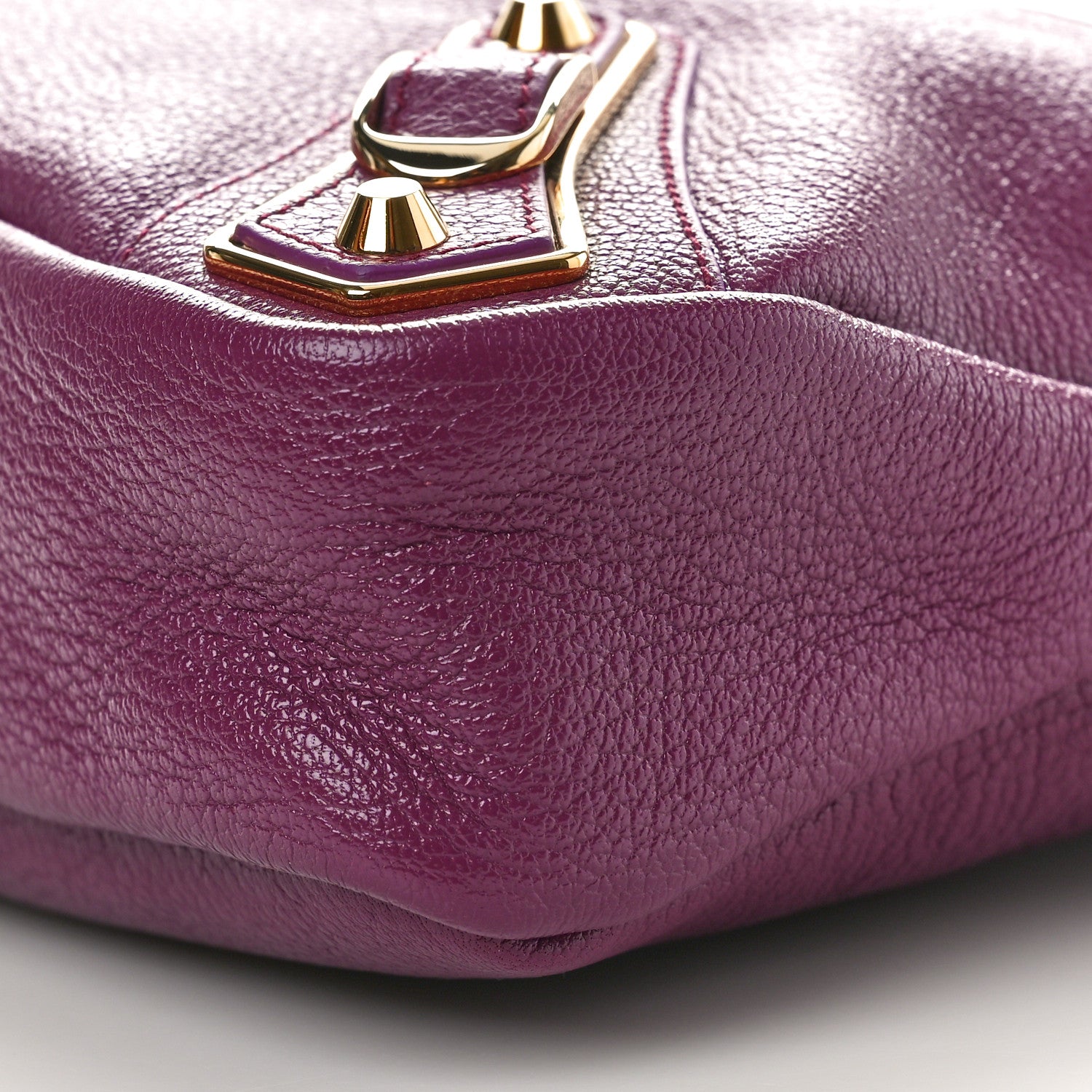 Balenciaga Chevre Gold Metallic Edge Hardware Town Violet Prune 11 of 12
