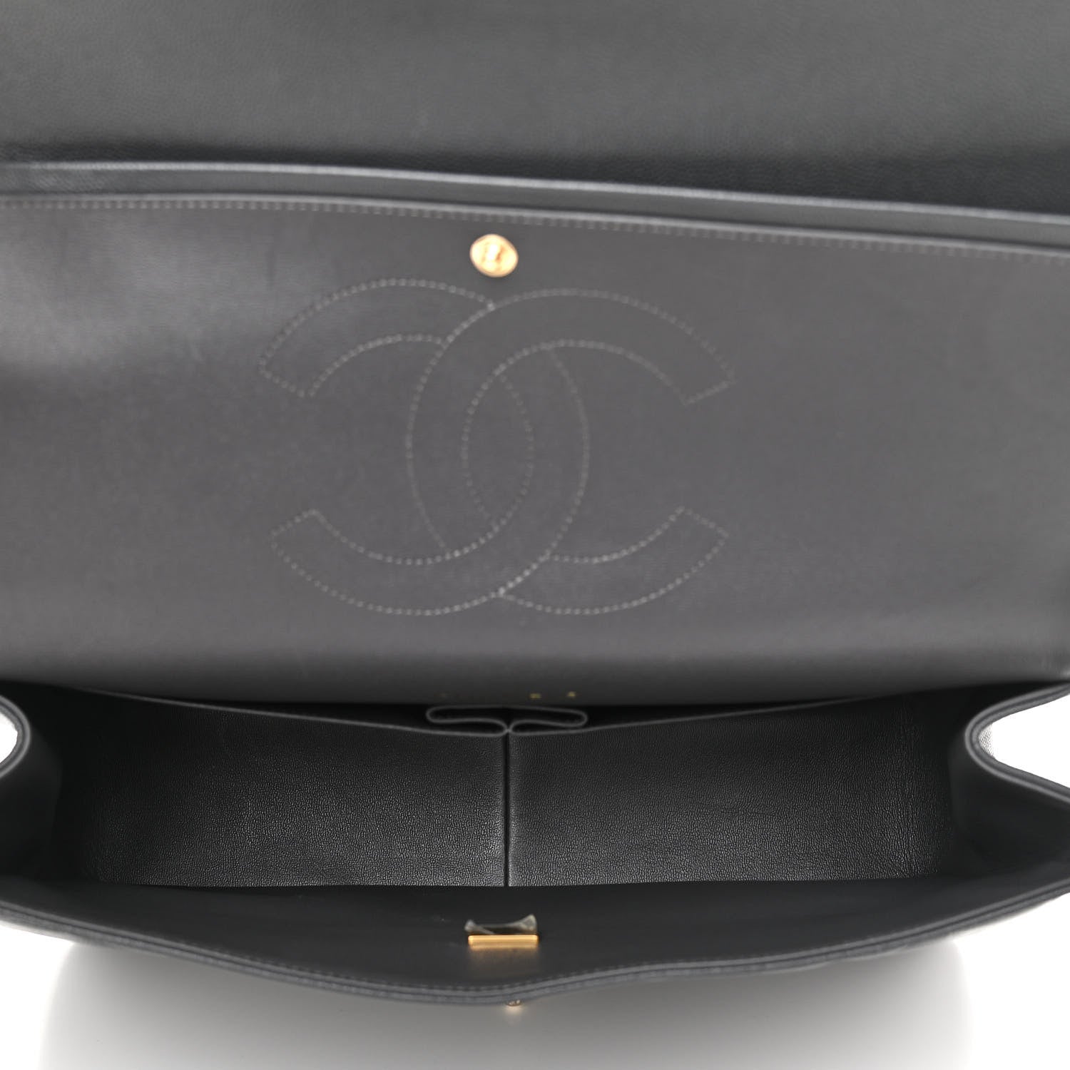 Chanel Caviar Quilted Maxi Double Flap Dark Grey 4 of 10