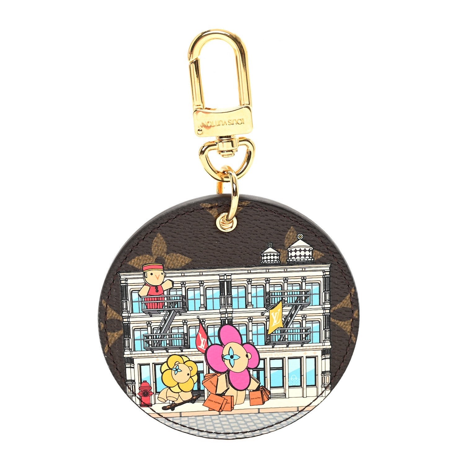Louis Vuitton Monogram 2022 Christmas Animation New York Soho Bag Charm Key Ring Yellow 1 of 3