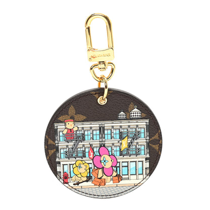 Louis Vuitton Monogram 2022 Christmas Animation New York Soho Bag Charm Key Ring Yellow 1 of 3