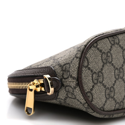 Gucci GG Supreme Monogram Textured Calfskin Web Large Ophidia Cosmetic Case Beige Ebony New Acero 9 of 10