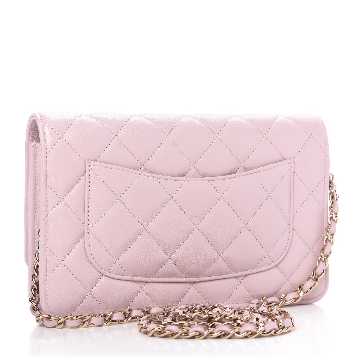 Caviar Quilted Coco Candy Wallet On Chain WOC Light Pink