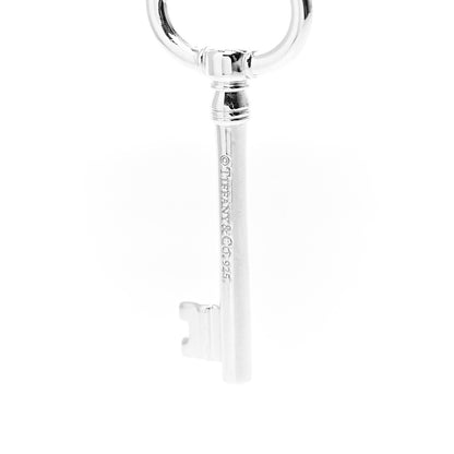 Tiffany Sterling Silver Oval Key Pendant Link Necklace 5 of 7