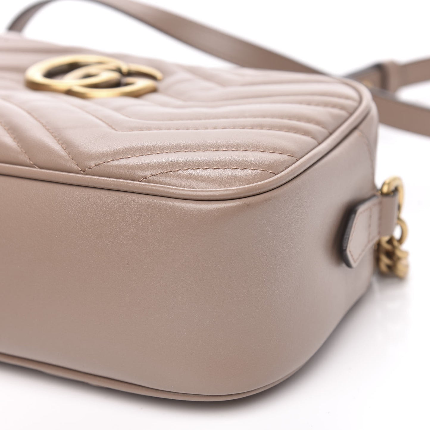 Calfskin Matelasse Small GG Marmont Chain Shoulder Bag Porcelain Rose
