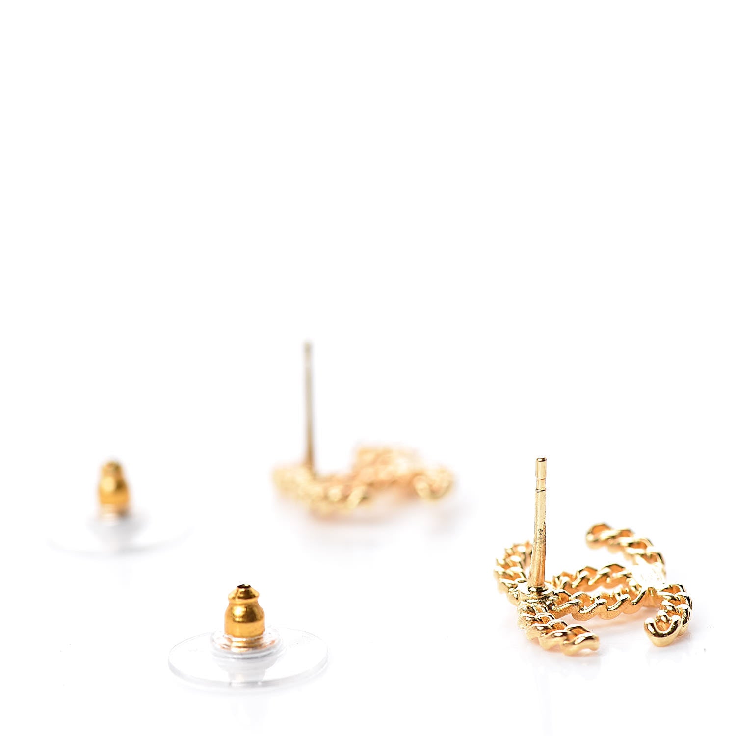 Chanel Chain Pearl CC Earrings Gold 4 of 4