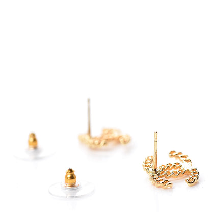 Chanel Chain Pearl CC Earrings Gold 4 of 4