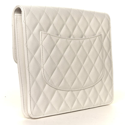 Chanel Caviar Quilted Square Flap Clutch White 4 of 8