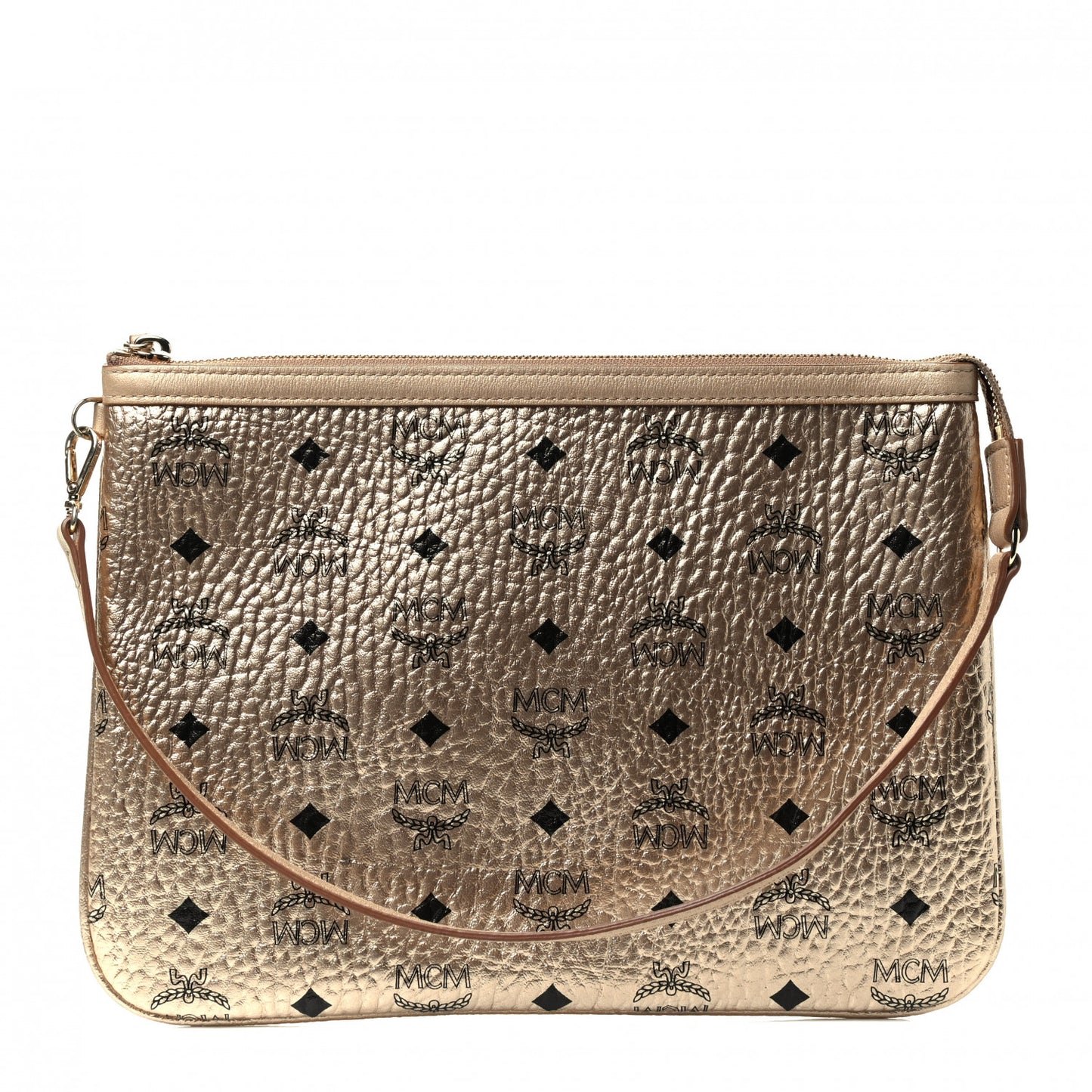 Metallic Visetos Liz Shopper Tote Pouch Gold