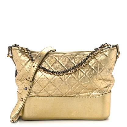 Chanel Metallic Lambskin Calfskin Quilted Medium Gabrielle Hobo Gold 1 of 9