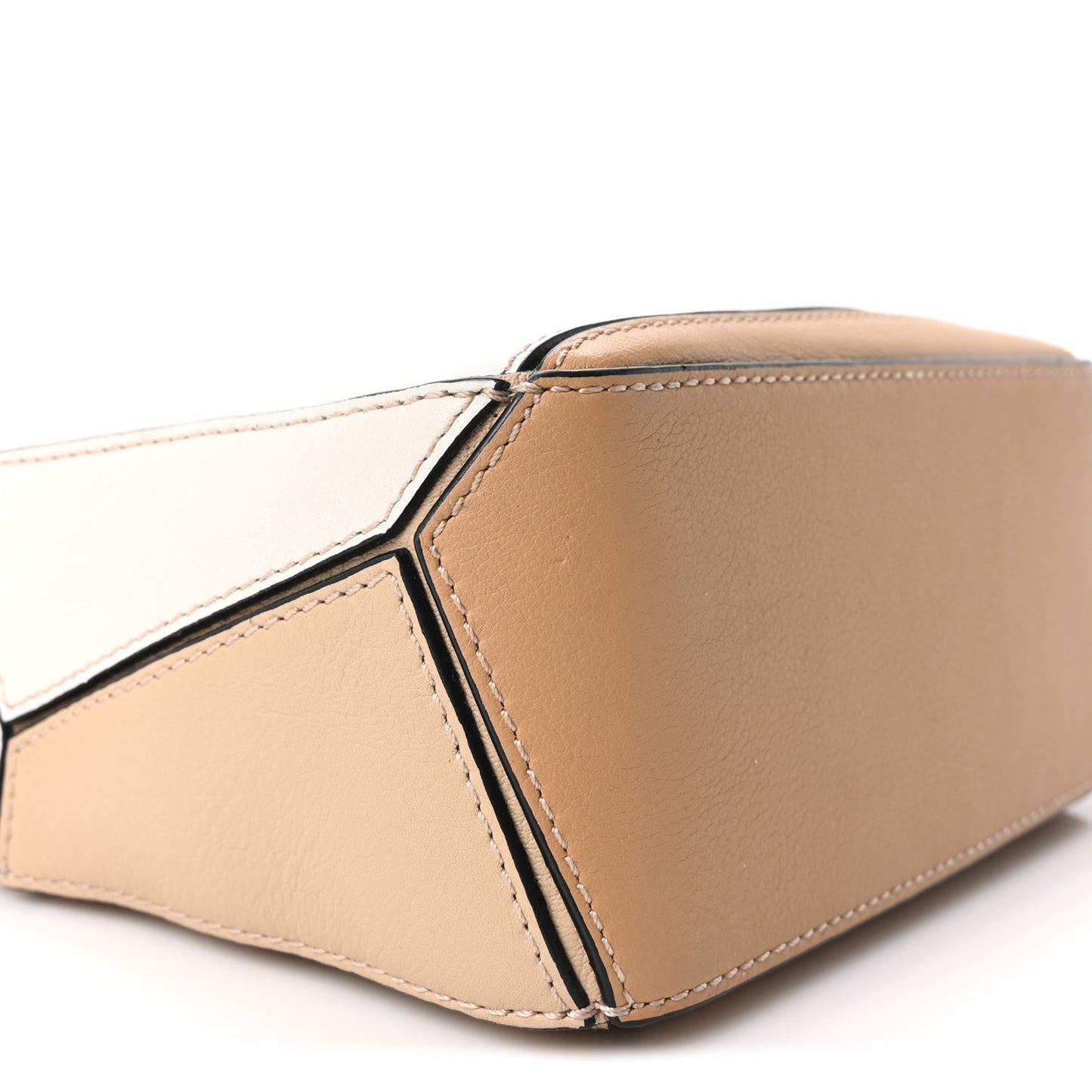 Calfskin Mini Puzzle Bag  Dusty Beige Soft White
