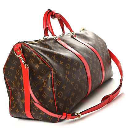 Louis Vuitton Calfskin Monogram Keepall Bandouliere 50 Coquelicot 3 of 8