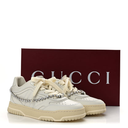 Gucci Calfskin Womens Re-Web Removable Crystal Sneakers 36 White 10 of 10