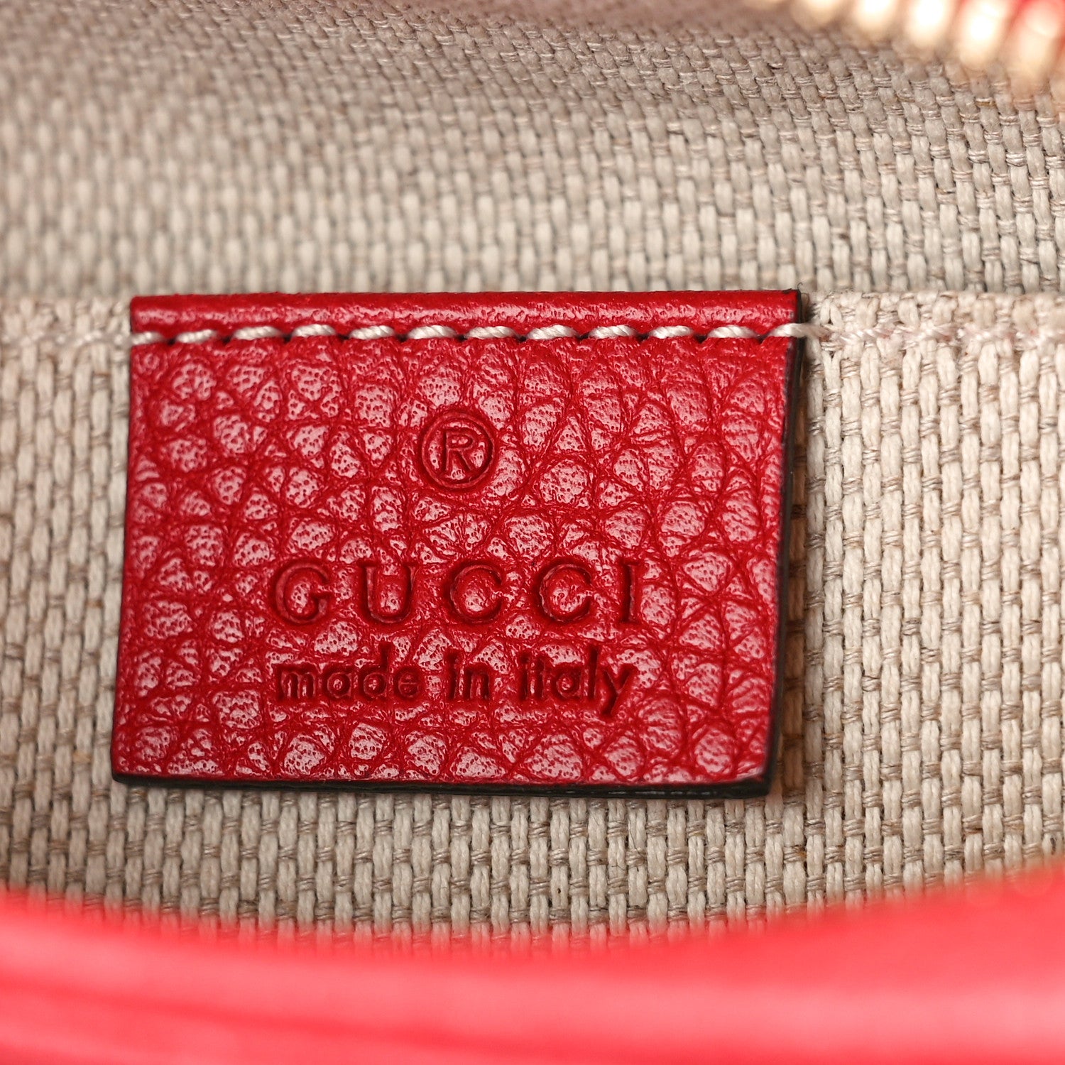 Gucci Pebbled Calfskin Small Soho Disco Bag Tabasco Red 6 of 11