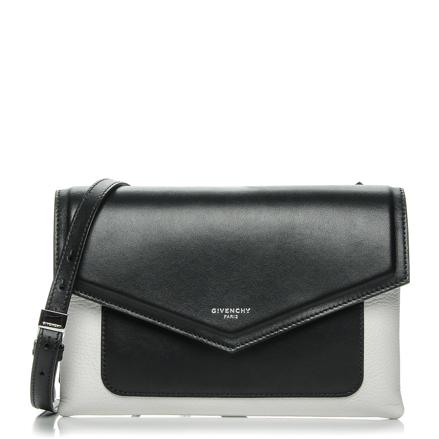 Givenchy Calfskin Duetto Crossbody Bag White Black 1 of 6