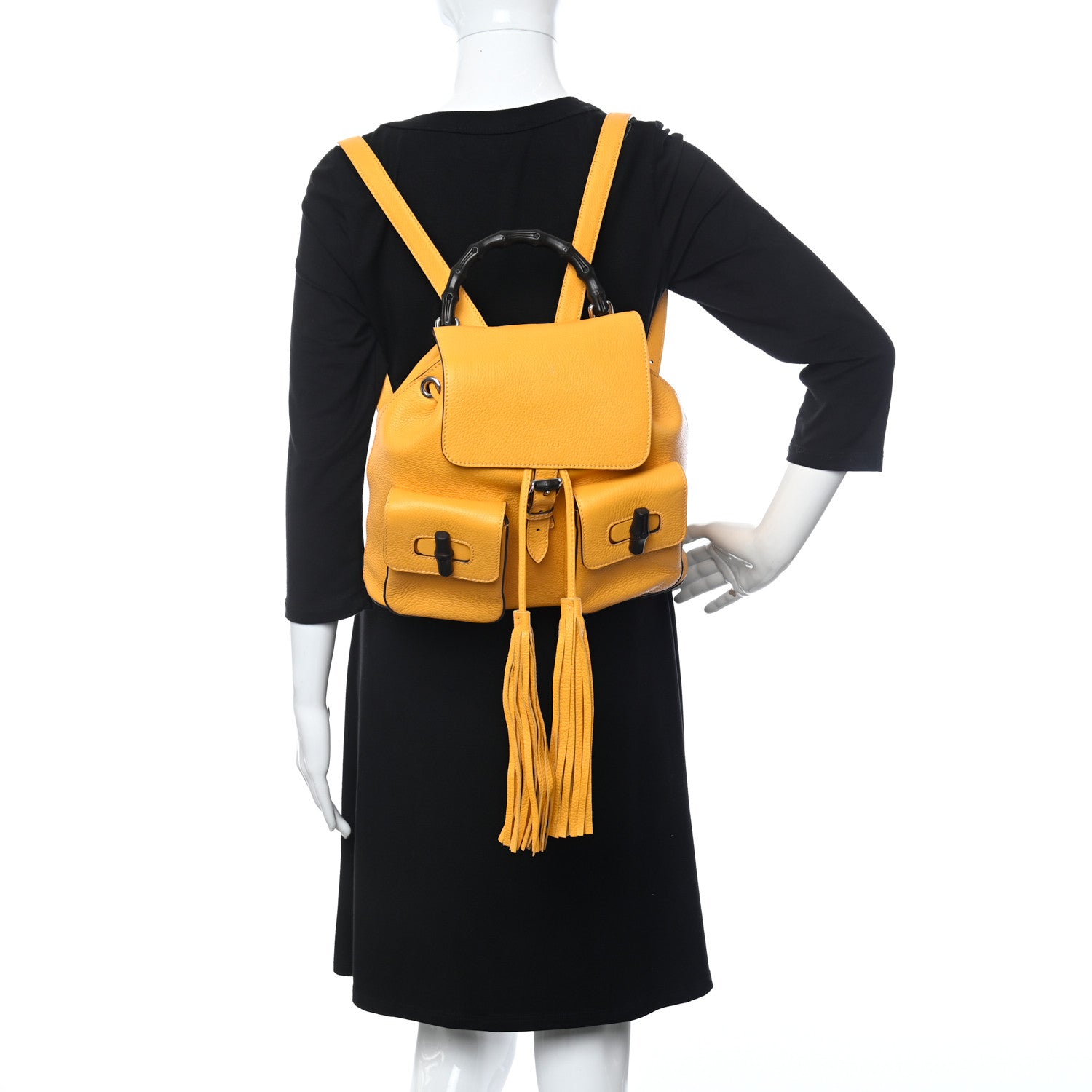 Gucci Cellarius Calfskin Medium Bamboo Backpack Orange 2 of 12