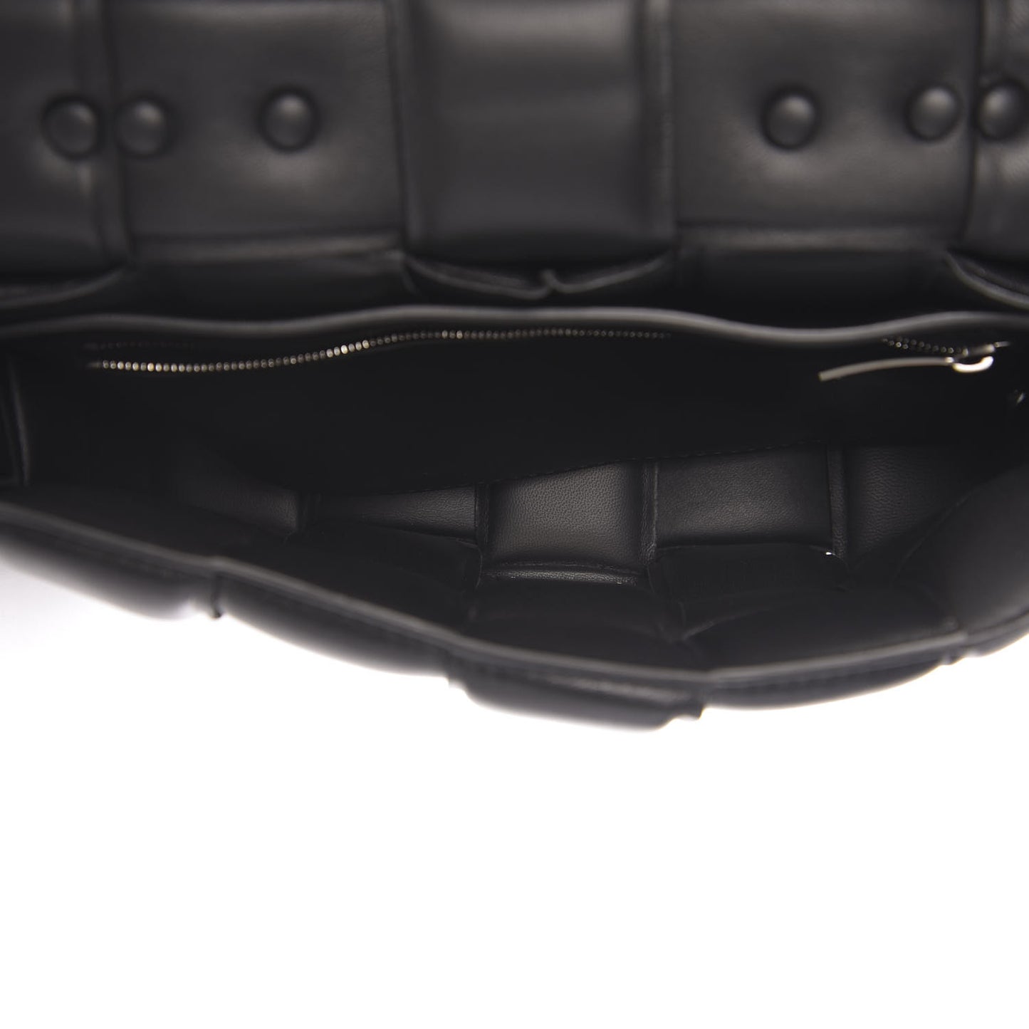 Lambskin Maxi Intreccio Padded Chain Cassette Crossbody Bag Black
