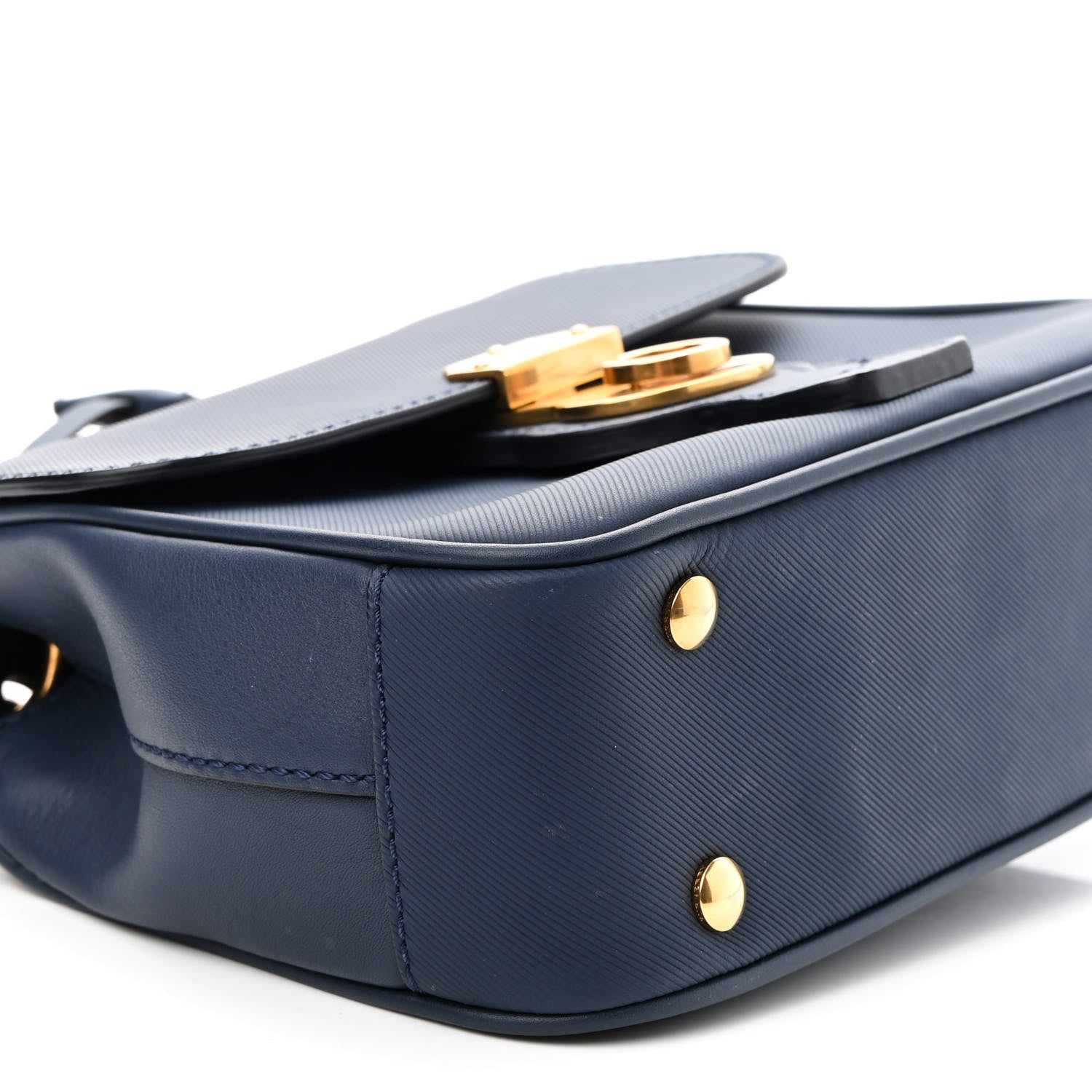 Burberry Trench Calfskin Small DK88 Top Handle Bag Ink Blue 8 of 9