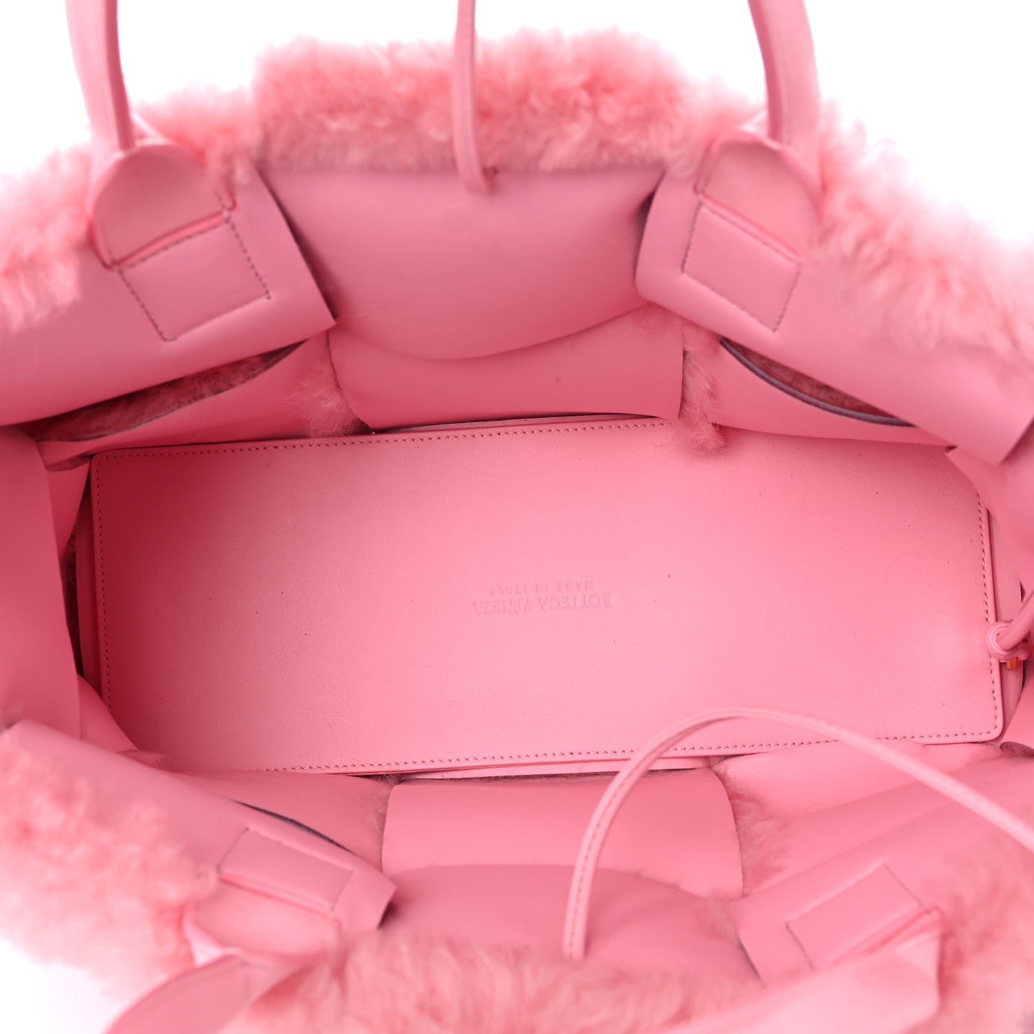 Bottega Veneta Shearling Small Intrecciato Arco Tote Popsicle 6 of 9