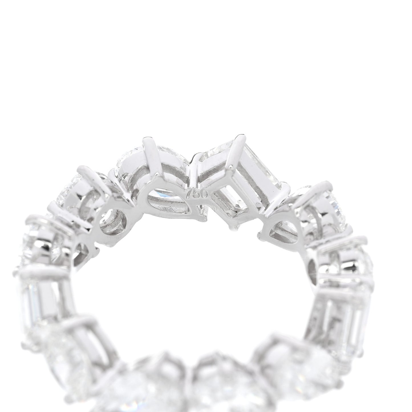 18K White Gold Diamond Multi Shape 5.90ctw Ring 53 6.25