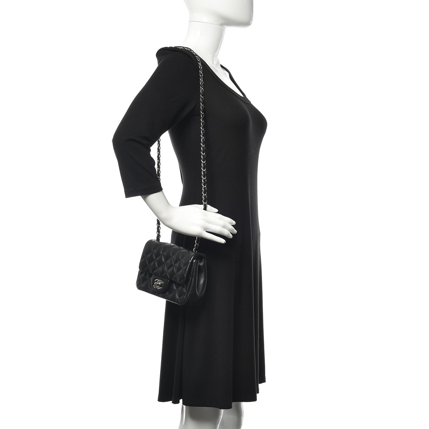 Chanel Lambskin Quilted Mini Square Flap Black 2 of 10