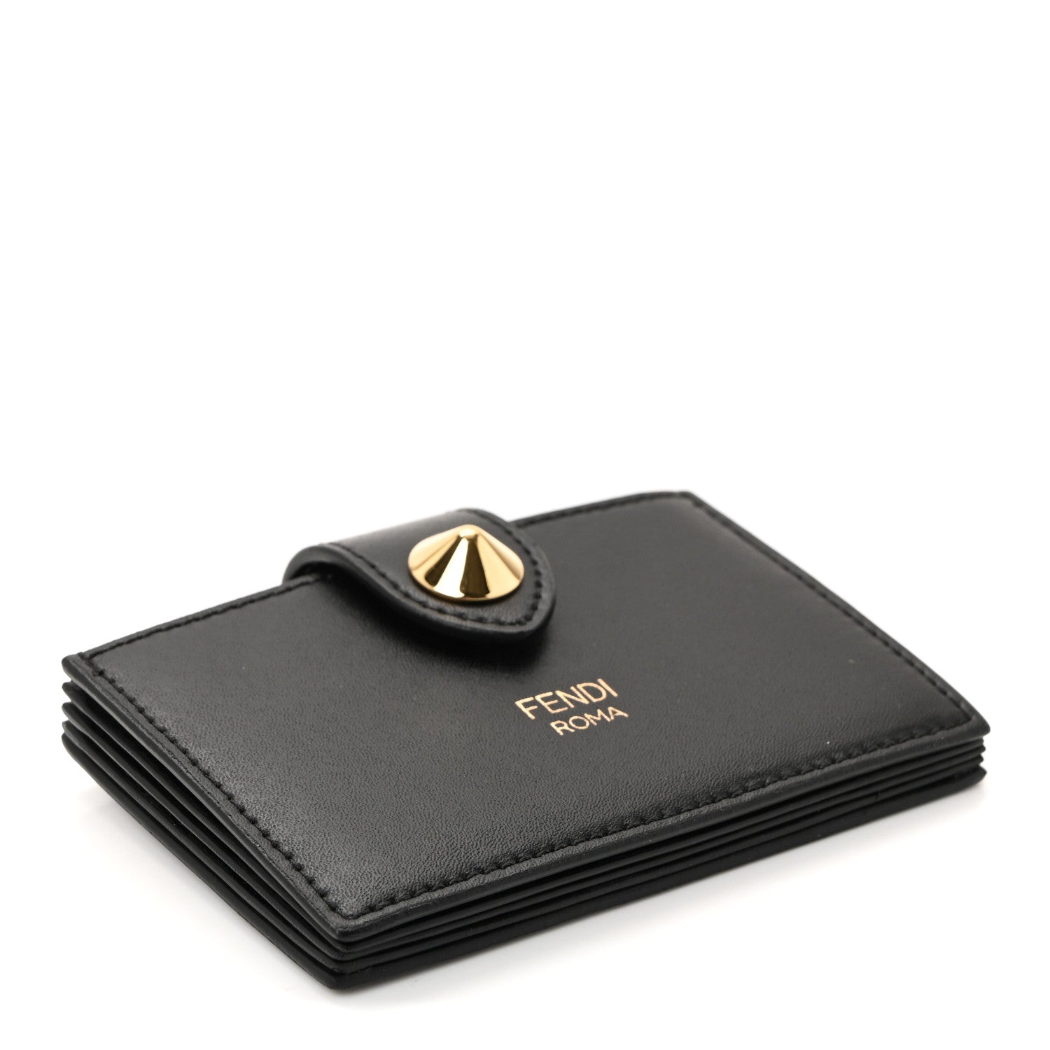 Fendi Vitello Liberty Gusseted Card Holder Black 7 of 16