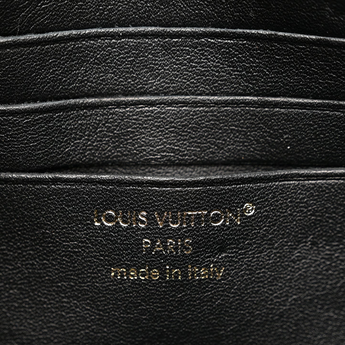 Calfskin LV Bloom Wallet On Chain Black